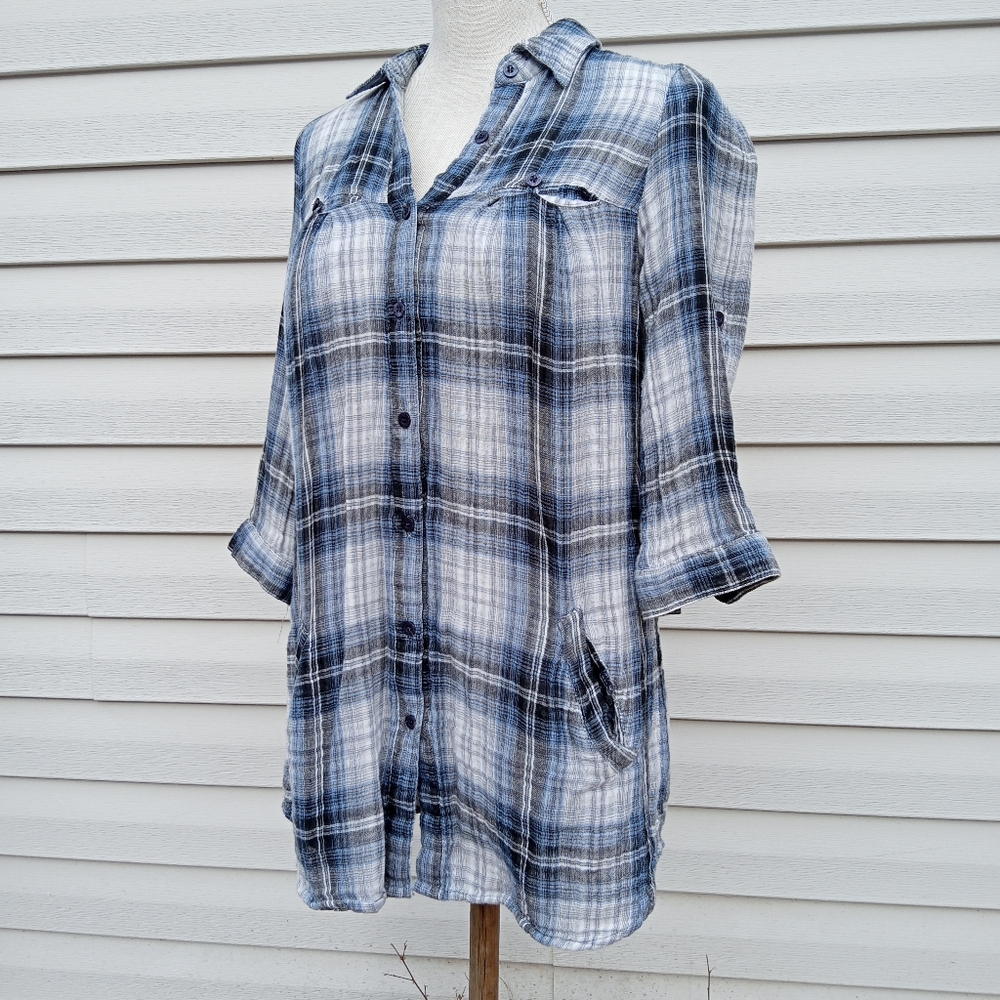Small 90's Plaid Tunic w Pockets! Great Condition!